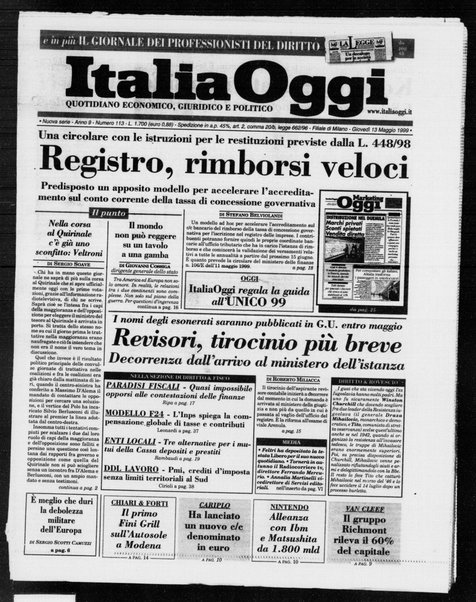 Italia oggi : quotidiano di economia finanza e politica